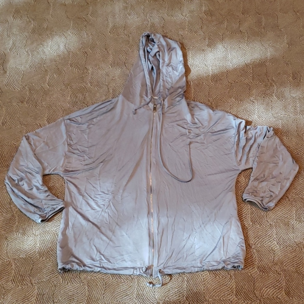 Zara Sport Silver zip up hoodie L